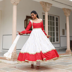 Tara Chanderi Jacquard Anarkali Suit Set