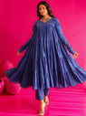 Saher Blue Pure Cotton Hand Sequin Work Anarkali Suit Set
