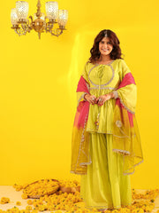 Green Mul Cotton Sharara Set
