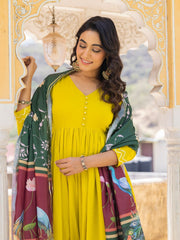 Samriddhi Mul Cotton Anarkali Suit Set