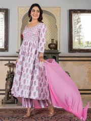 Asheera Nitara Hand Block Anarkali Suit Set