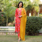 Neera Orange Maslin Hand Embroidered Suit Set