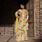 Siya Yellow Floral Maslin Hand Embroidered Suit Set