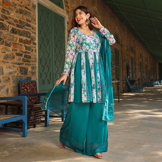 Rimjhim floral Sharara Suit Set