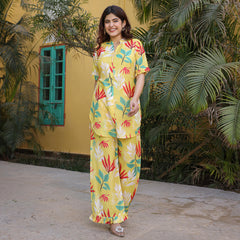 Asheera Mango Yellow Printed Co Ord Set