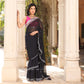 Asheera Black Georgette Gota Work Pre Drape 1 min ruffle Saree