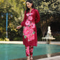 Rozana Red Floral Maslin Co Ord Set