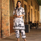 Black and White floral Maslin Co Ord Set