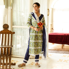 Summer Floral Hand Block Pure Cotton Suit Set