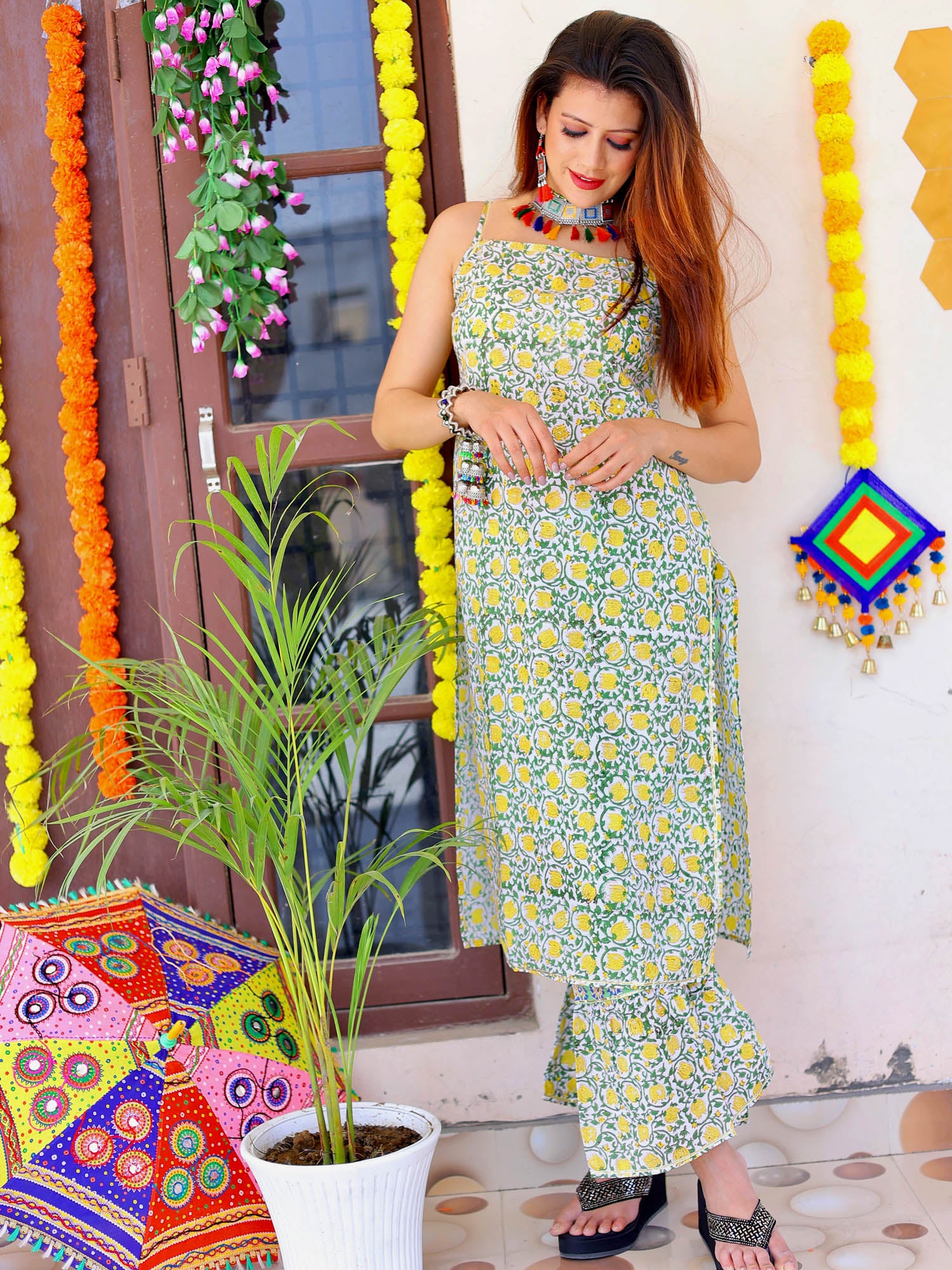 Buy White Colour Nayra Cut Rayon Kurti With Pant Set, Hand Block Print Long  Slit Reyon Kurta Pant Set, Designer Suit, Diwali Christmas Gifts Online in  India - Etsy