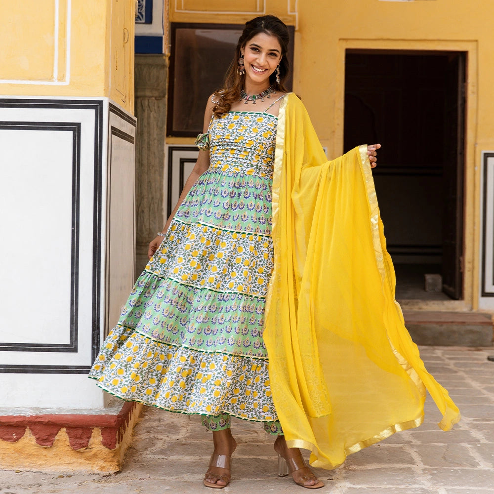 SHAFNUFAB® Women's Silk Semi Stitched Anarkali Salwar Suit (wedding dress  and salwar suit_SF20194 Blue Free Size) : Amazon.in: Fashion